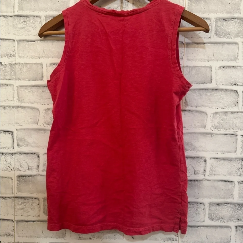 Women’s Christian Siriano 100% Pima cotton pink v-neck sleeveless shirt Medium - Picture 2 of 5